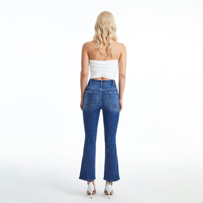 Bailey High Rise Straight Jeans by Bayeas